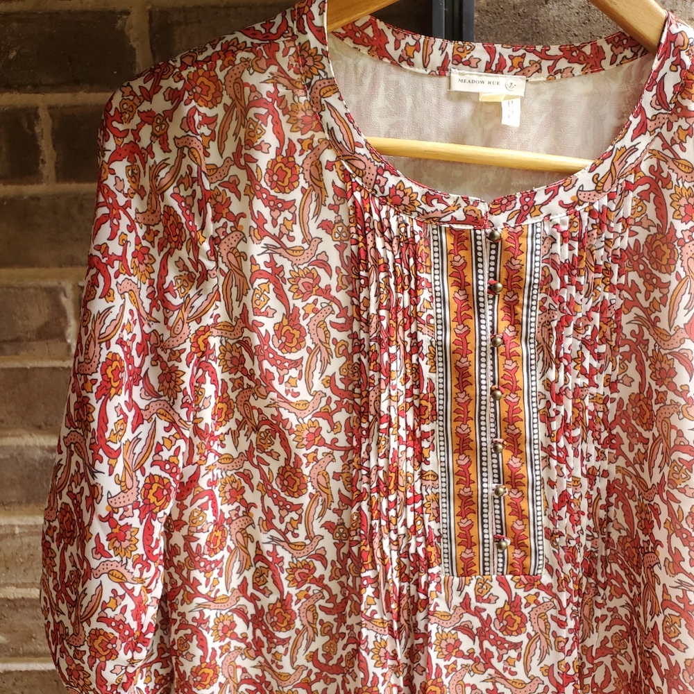 🐦EUC Meadow Rue Floral Bird Blouse XS